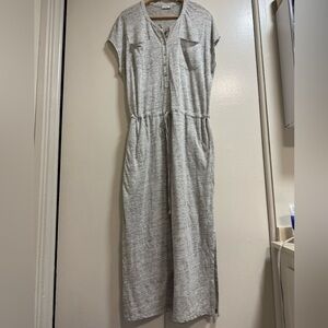 Vince Drawstring-Waist Shiny Maxi Dress